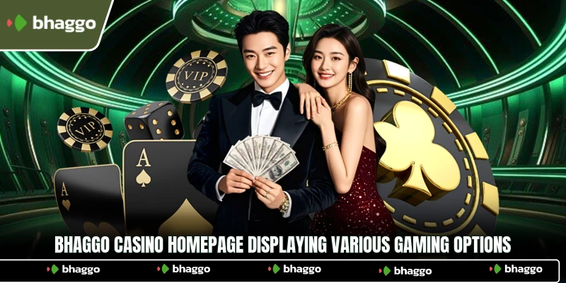 Bhaggo Casino homepage displaying various gaming options